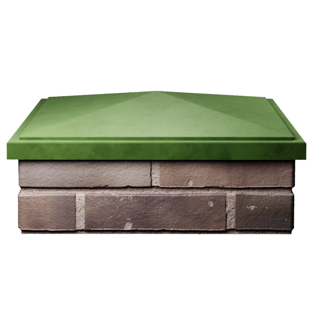 Колпак Zking БонаМоно Зеленый на столб 2х2 кирпича (515х515, 530х530мм) Тихорецк фото