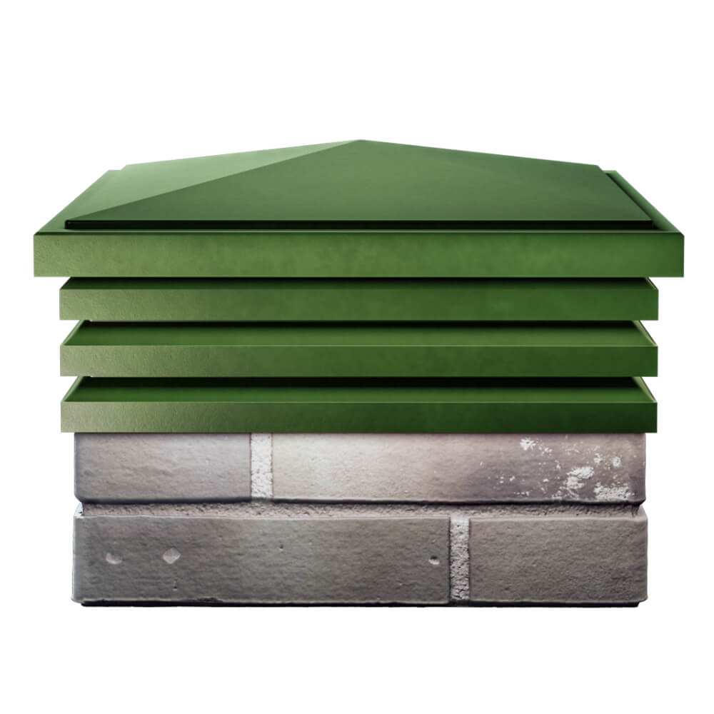 Колпак Zking Бона ХайТек Зеленый на столб 1.5х1.5 кирпича (385х385мм) Тихорецк фото