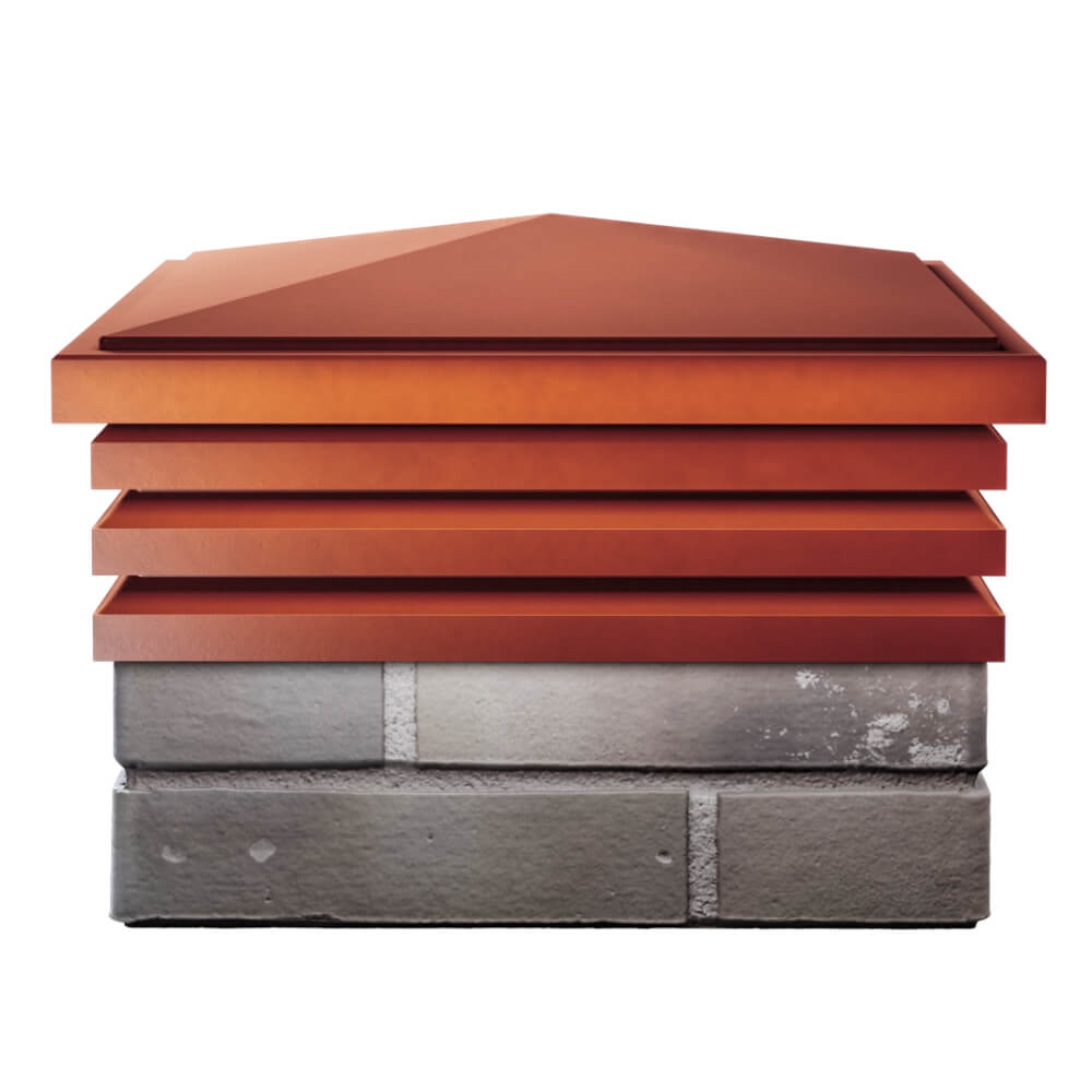 Колпак Zking Бона ХайТек Красный на столб 1.5х1.5 кирпича (385х385мм) Тихорецк фото