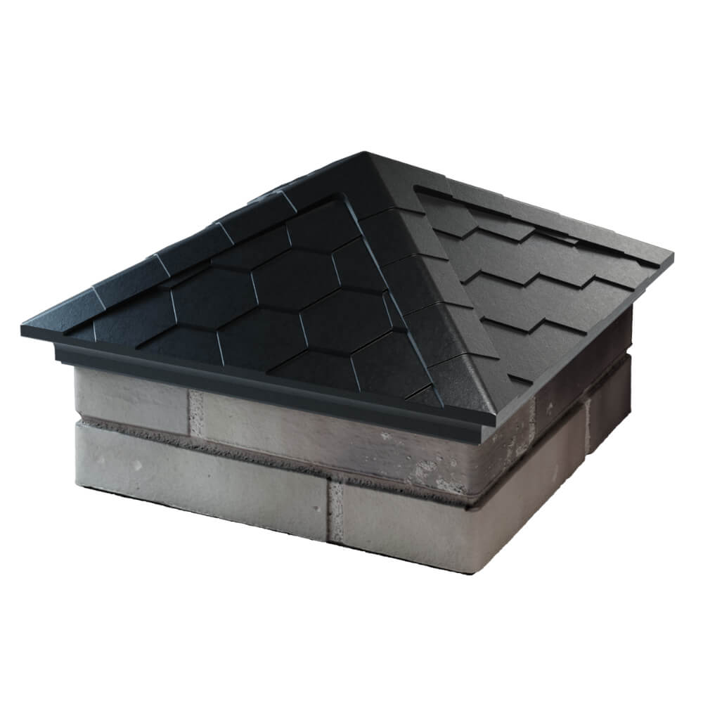 Колпак Zking Эверест Черный на столб 1.5х1.5 кирпича (390х390мм) в Тихорецке фото