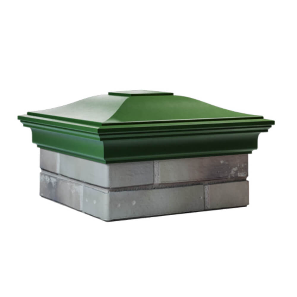 Колпак Zking Монблан Зеленый на столб 1.5х1.5 еврокирпича 0.7НФ (355х355мм) в Тихорецке фото