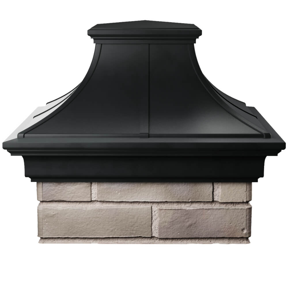 Колпак Zking Монблан Премиум Черный на столб 1.5х1.5 кирпича (385х385мм) Тихорецк фото