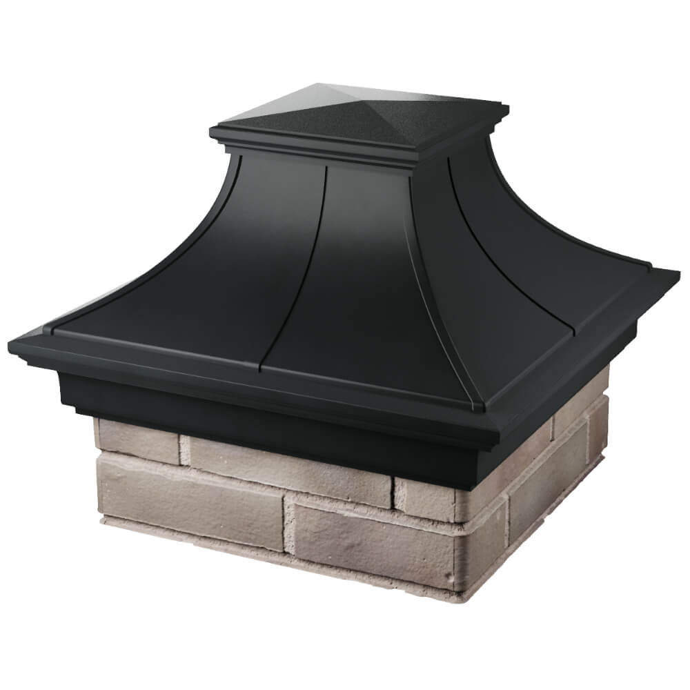 Колпак Zking Монблан Премиум Черный на столб 1.5х1.5 кирпича (385х385мм) в Тихорецке фото