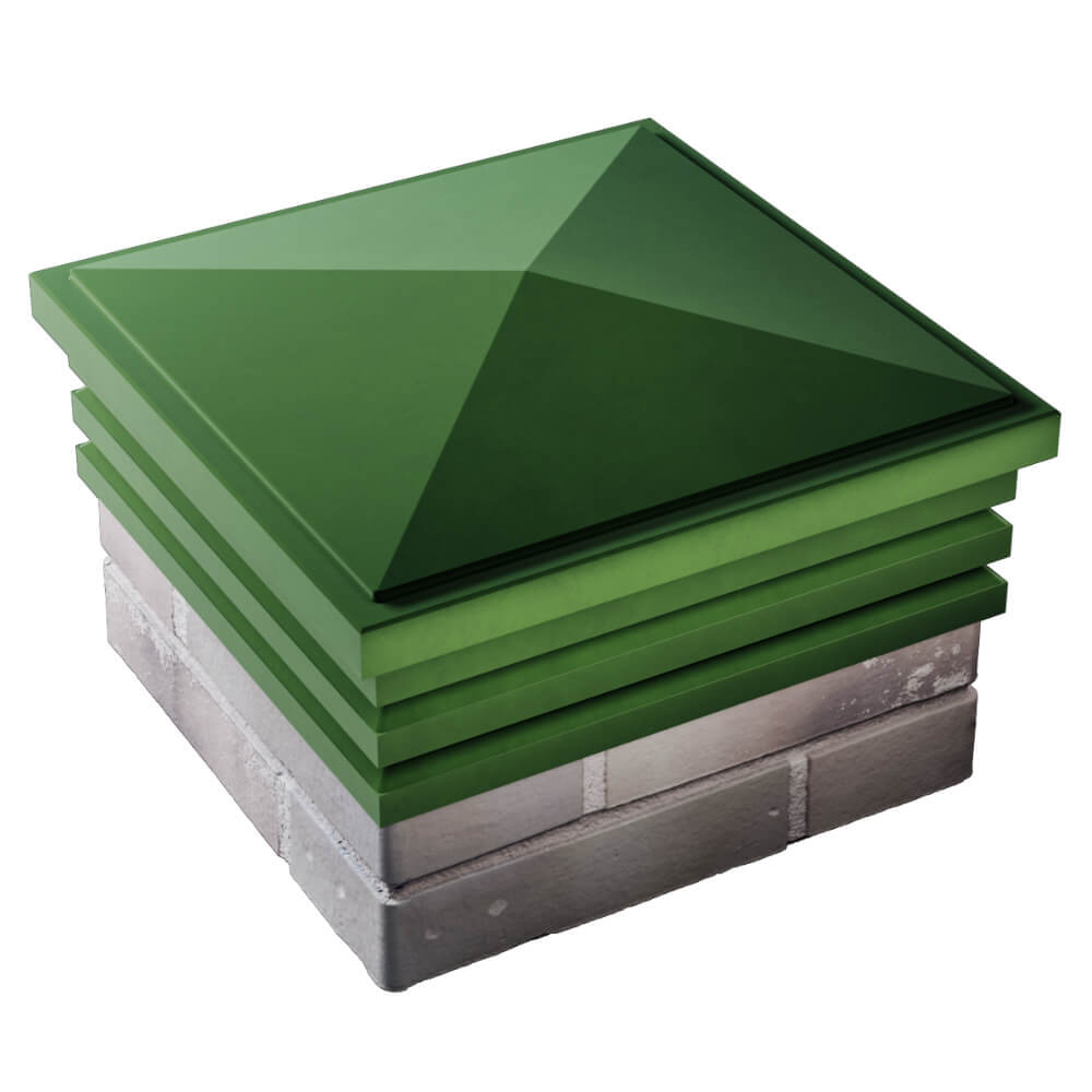 Колпак Zking Бона ХайТек Зеленый на столб 1.5х1.5 кирпича (385х385мм) в Тихорецке фото