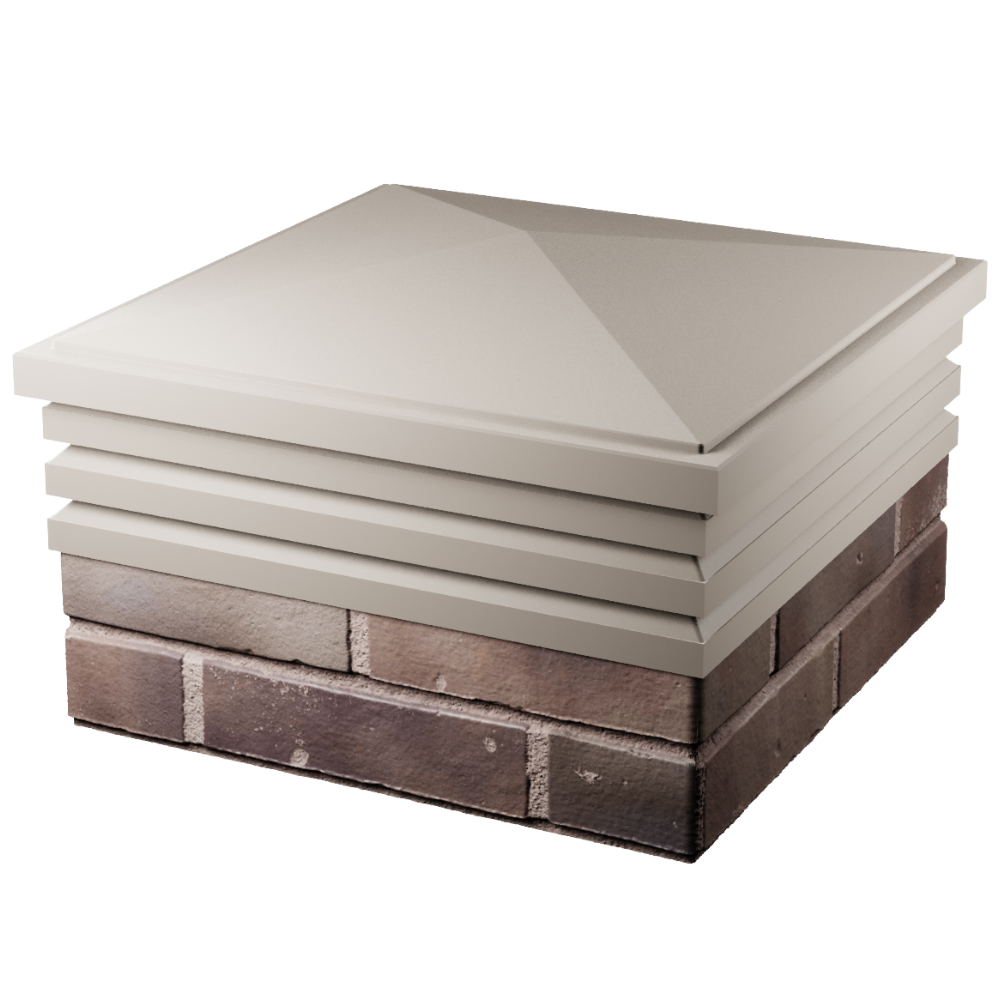 Колпак Zking Бона ХайТек Бежевый на столб 2х2 кирпича (513х513мм) в Тихорецке фото