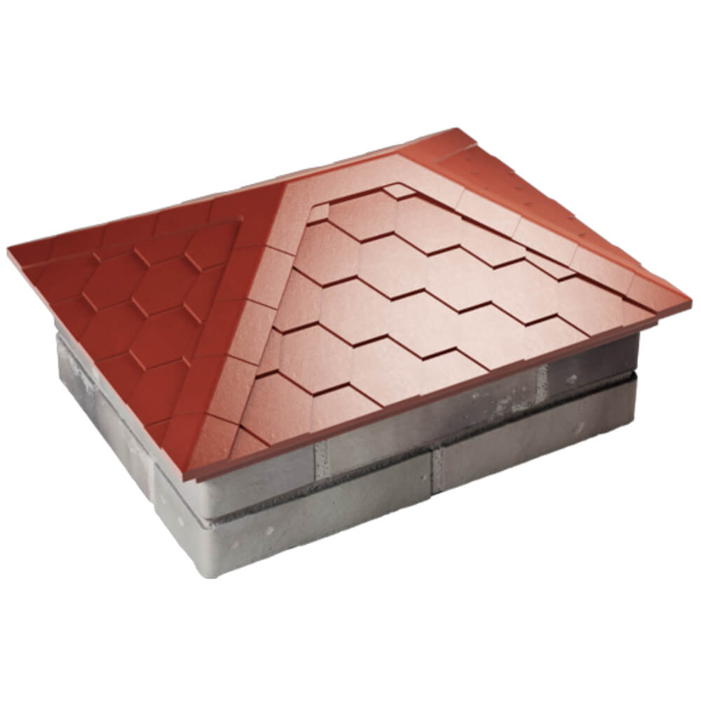 Колпак Zking Эверест Красный на столб 2х1.5 кирпича (520х390мм) Тихорецк фото