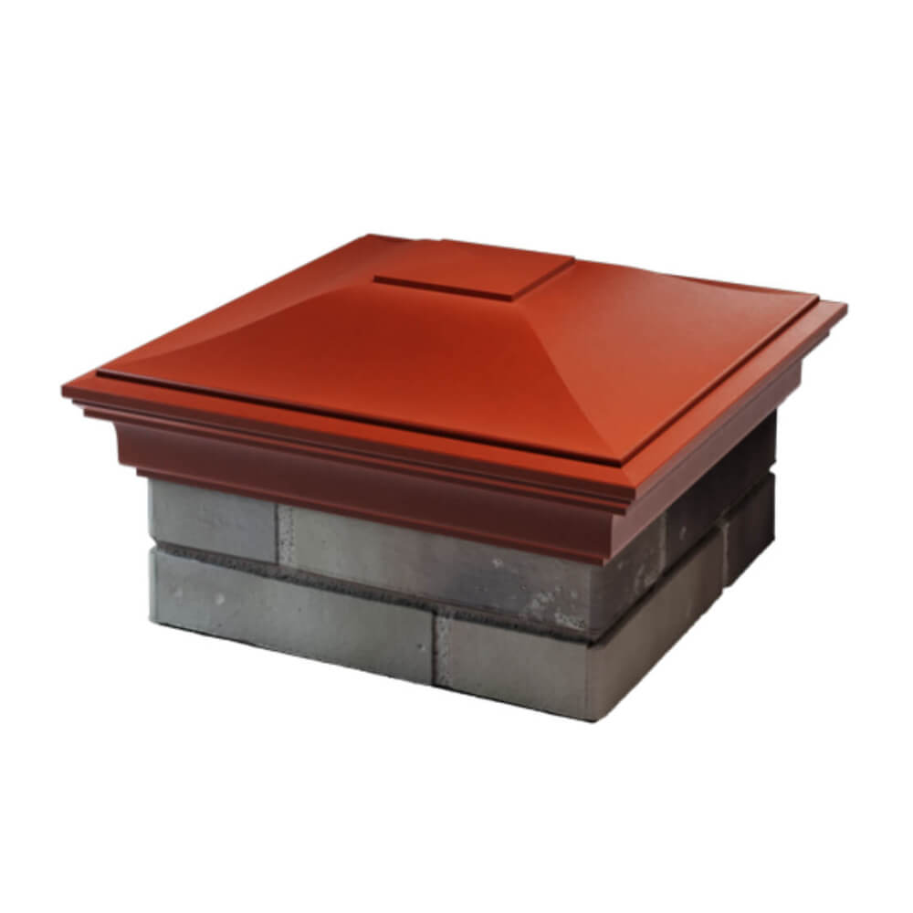 Колпак Zking Монблан Красный на столб 1.5х1.5 еврокирпича 0.7НФ (355х355мм) в Тихорецке фото