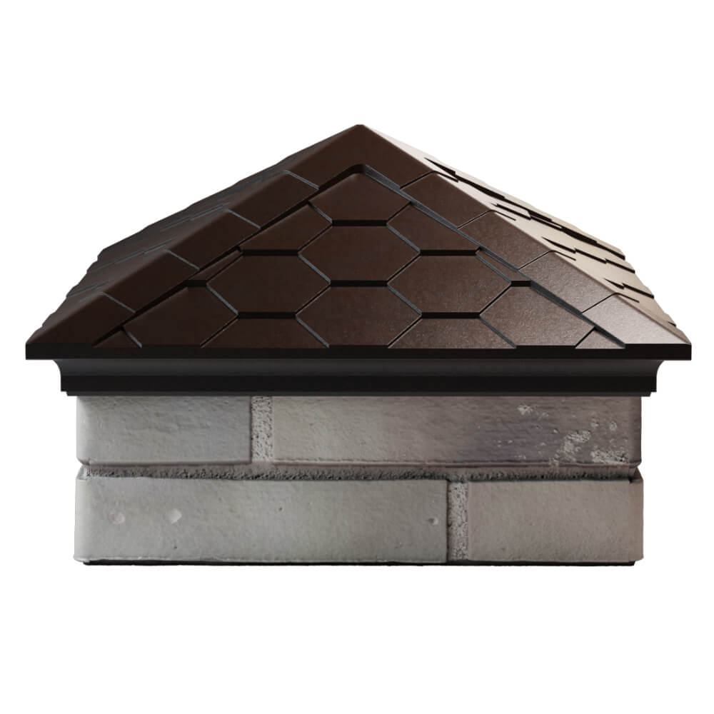 Колпак Zking Эверест Коричневый на столб 1.5х1.5 кирпича (390х390мм) Тихорецк фото