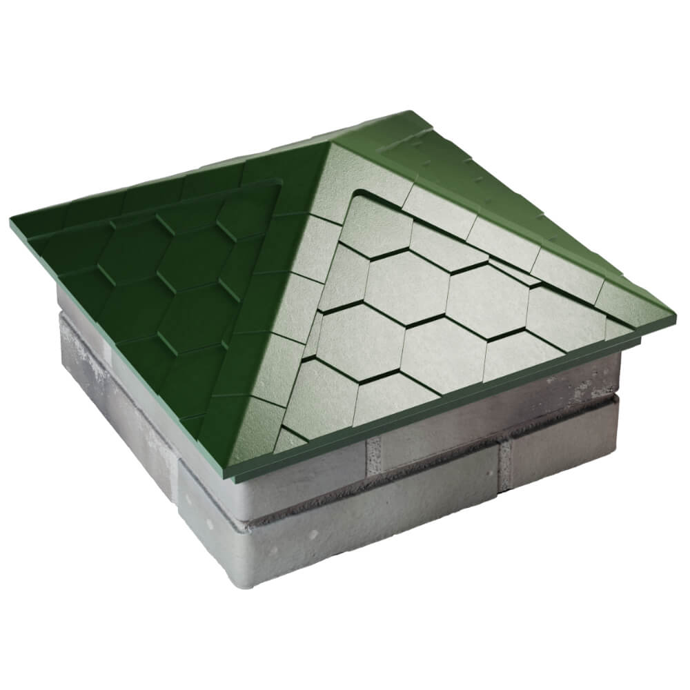 Колпак Zking Эверест Зеленый на столб 1.5х1.5 кирпича (390х390мм) в Тихорецке фото