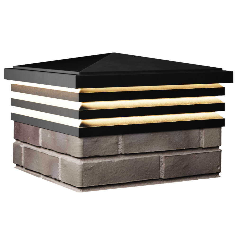 Колпак Zking Бона ХайТек Черный на столб 1.5х1.5 кирпича (385х385мм) с подсветкой в Тихорецке фото