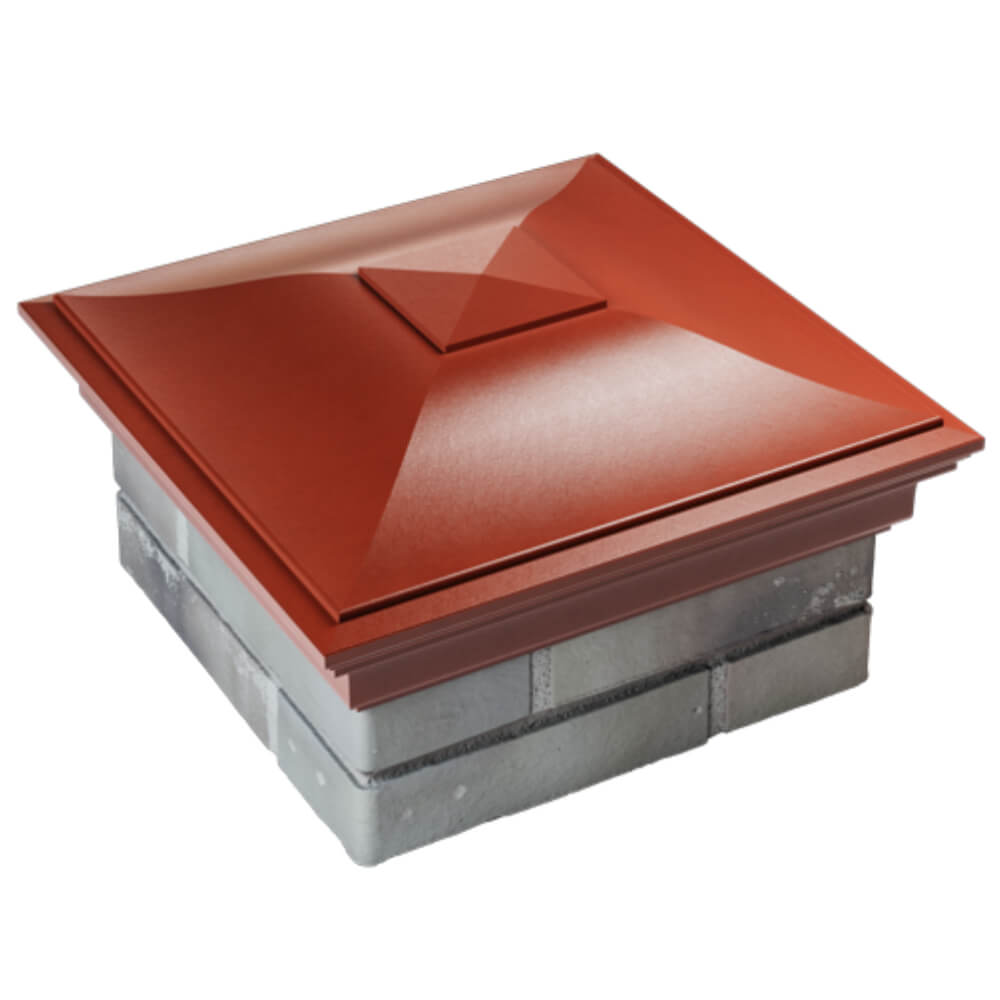 Колпак Zking Монблан Красный на столб 1.5х1.5 кирпича (385х385мм) в Тихорецке фото