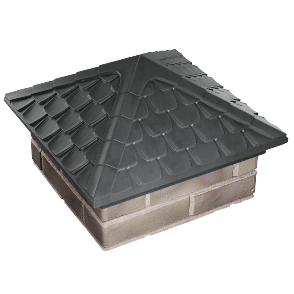 Колпак Zking Эльбрус Серый на столб 1.5х1.5 кирпича (385х385мм) в Тихорецке фото