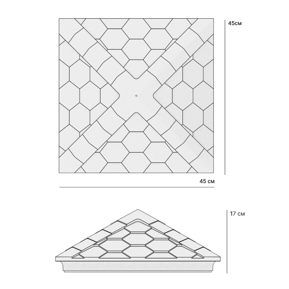 Колпак Zking Эверест Бежевый на столб 1.5х1.5 кирпича (390х390мм) в Тихорецке фото