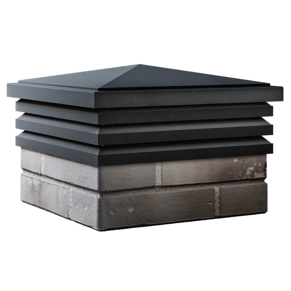 Колпак Zking Бона ХайТек Черный на столб 1.5х1.5 кирпича (385х385мм) в Тихорецке фото