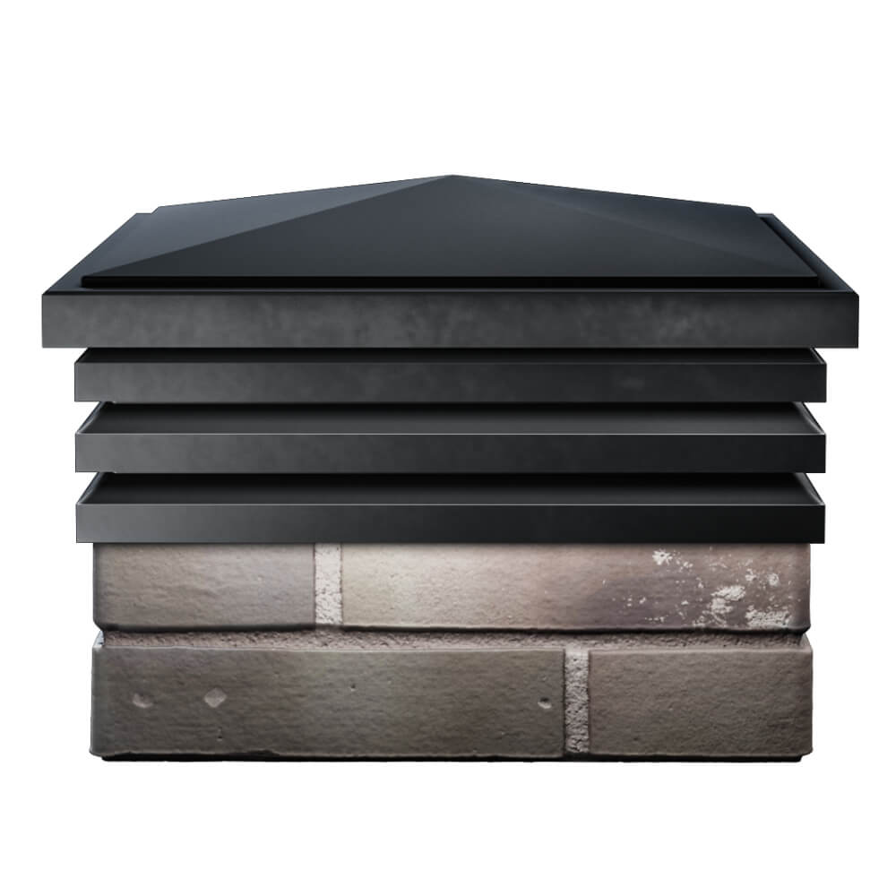 Колпак Zking Бона ХайТек Черный на столб 1.5х1.5 кирпича (385х385мм) Тихорецк фото