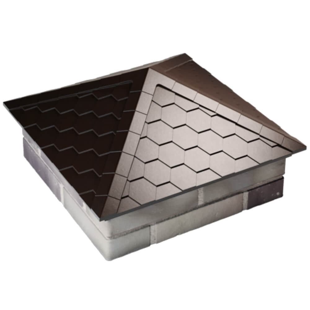 Колпак Zking Эверест Коричневый на столб 2х2 кирпича (535х535мм) Тихорецк фото