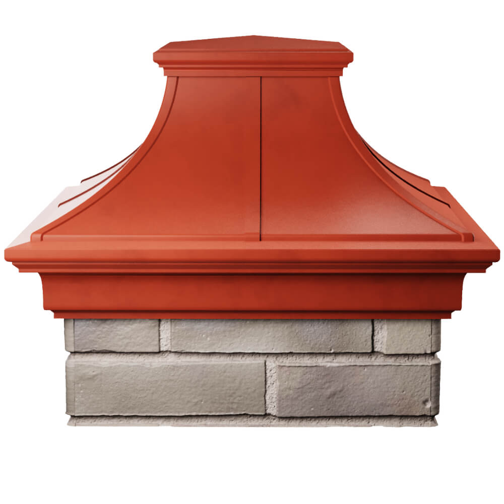 Колпак Zking Монблан Премиум Красный на столб 1.5х1.5 кирпича (385х385мм) Тихорецк фото