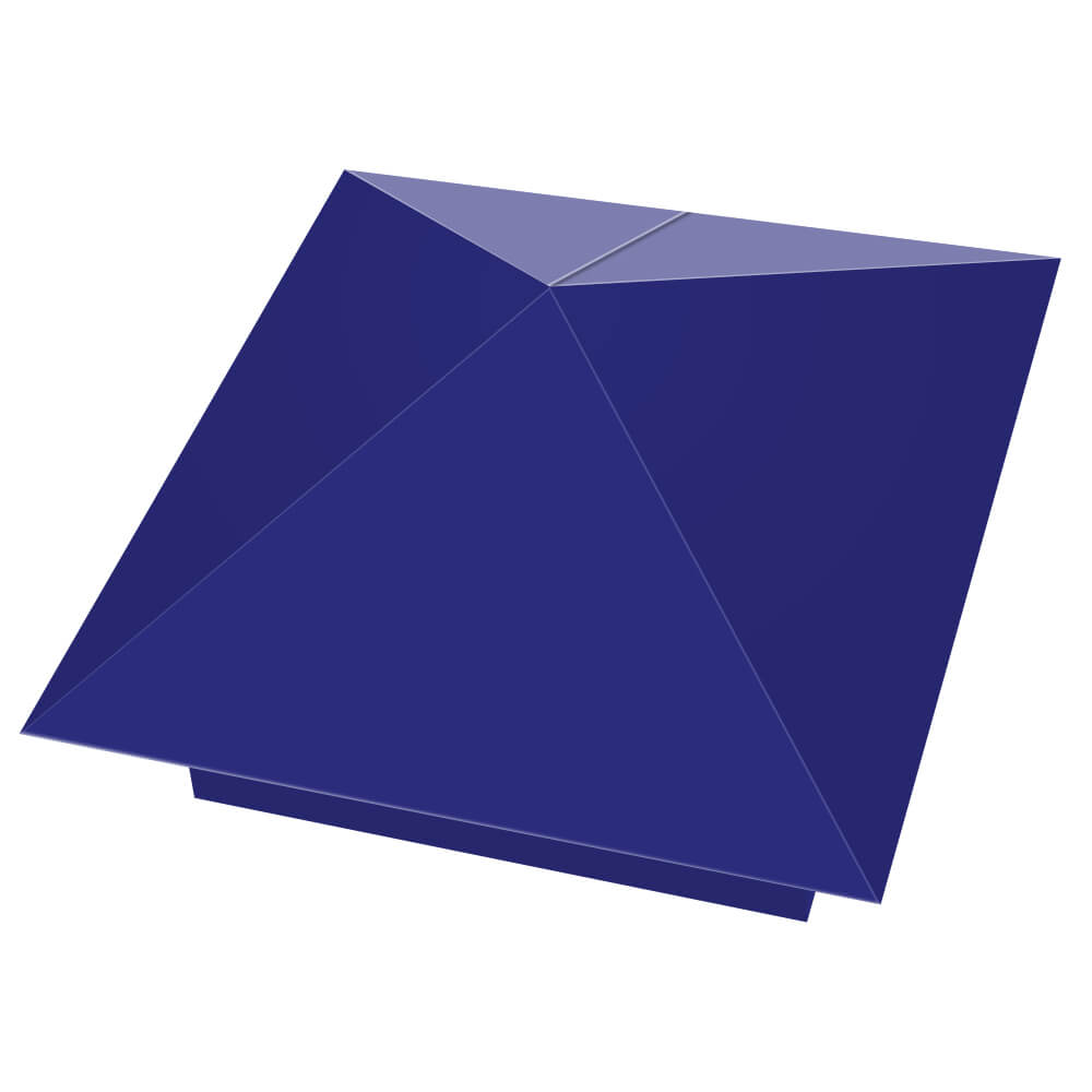 Колпак металлический 400х400мм RAL5002 Синий Ультрамарин заборный Тихорецк фото