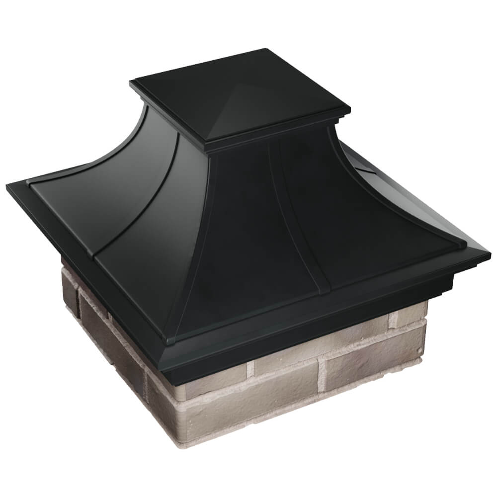 Колпак Zking Монблан Премиум Черный на столб 1.5х1.5 кирпича (385х385мм) в Тихорецке фото