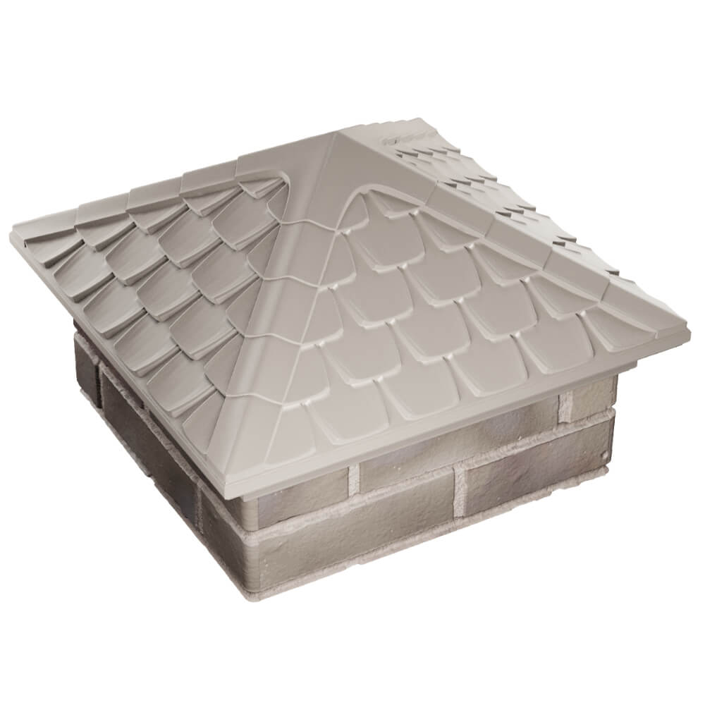 Колпак Zking Эльбрус Бежевый на столб 1.5х1.5 кирпича (385х385мм) в Тихорецке фото