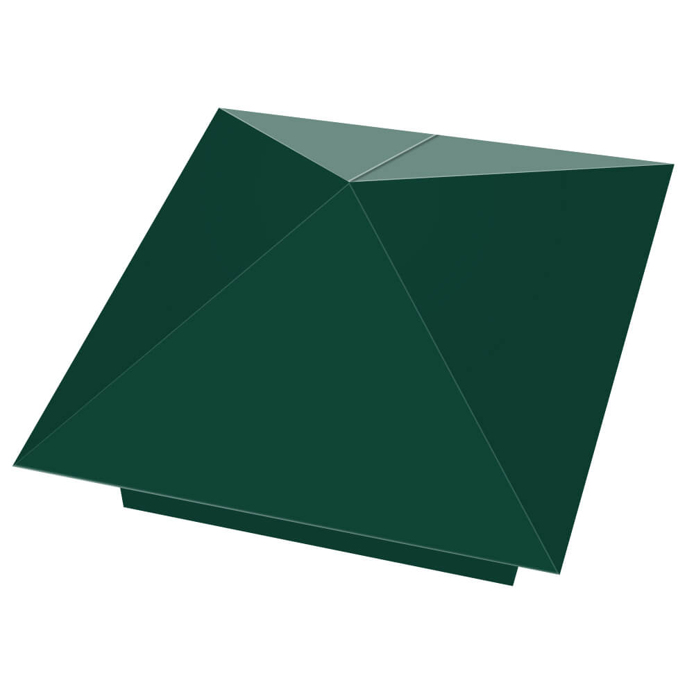 Колпак металлический 390х390мм RAL6005 Зеленый Мох заборный Тихорецк фото