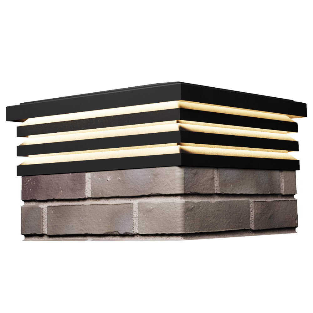 Колпак Zking Бона ХайТек Черный на столб 1.5х1.5 кирпича (385х385мм) с подсветкой в Тихорецке фото