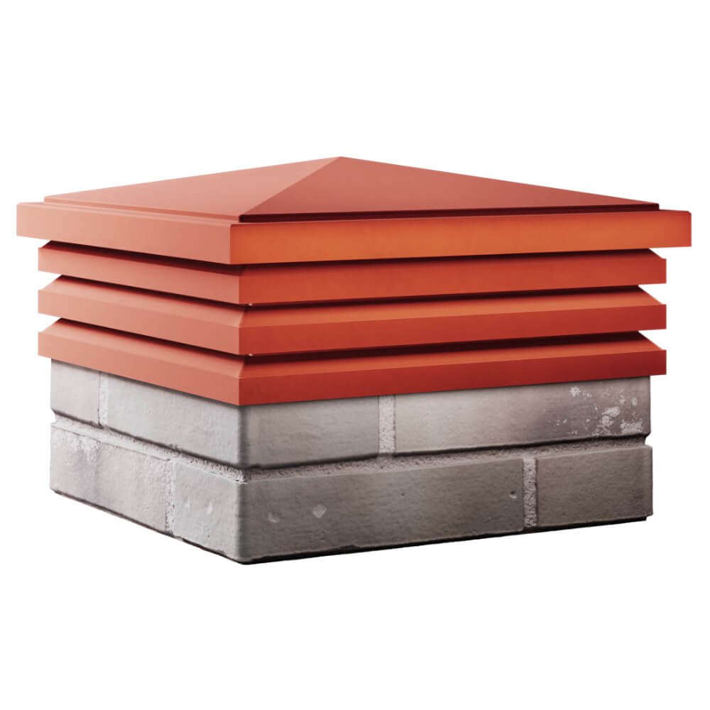 Колпак Zking Бона ХайТек Красный на столб 1.5х1.5 кирпича (385х385мм) в Тихорецке фото