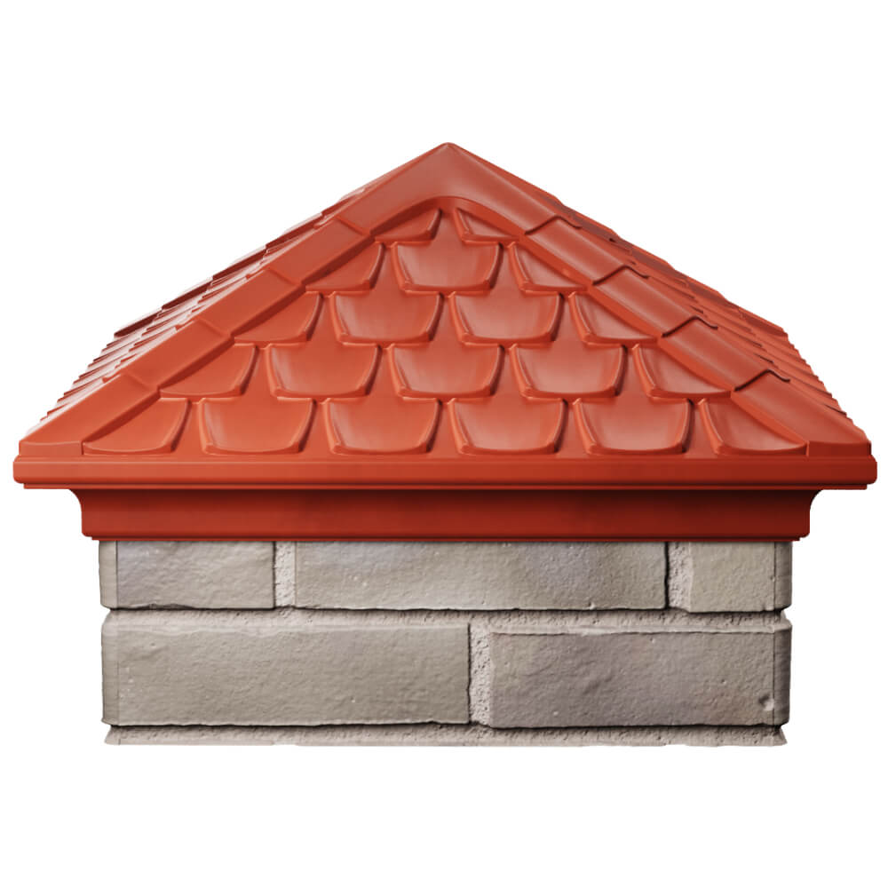 Колпак Zking Эльбрус Красный на столб 1.5х1.5 кирпича (385х385мм) Тихорецк фото