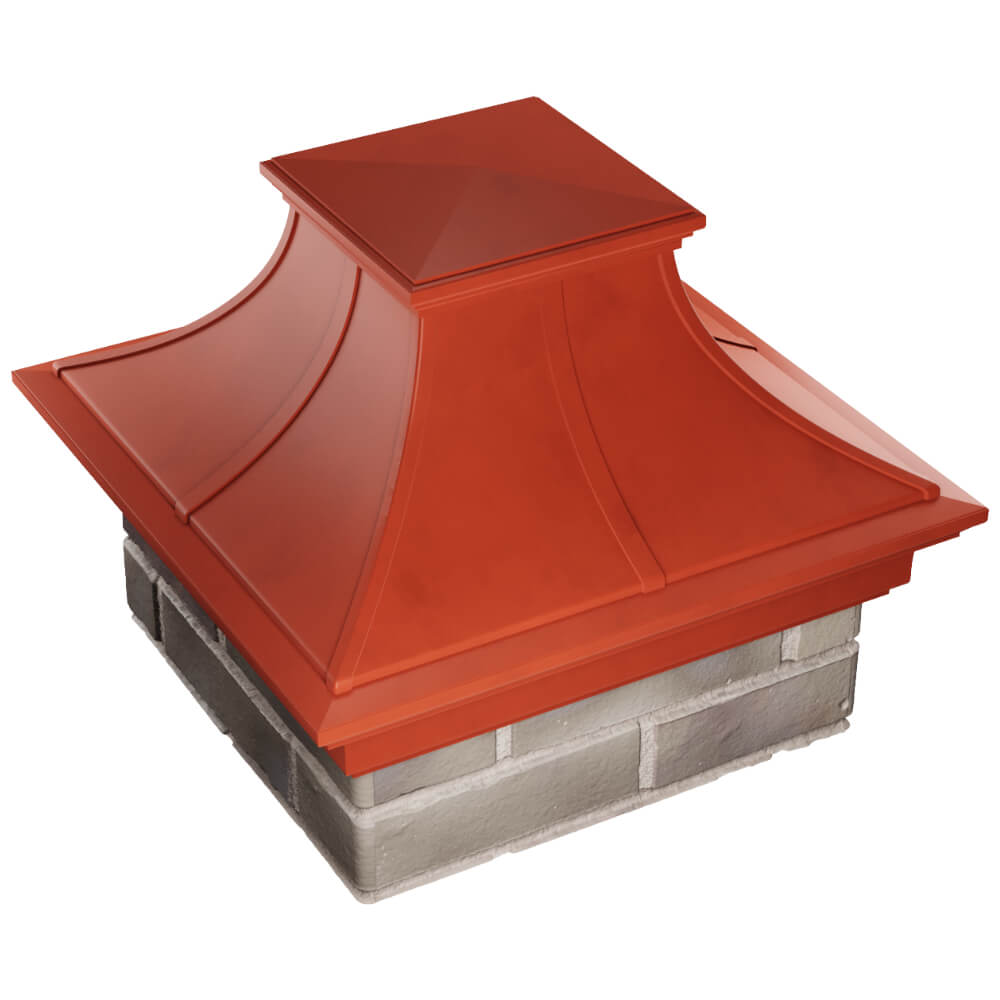 Колпак Zking Монблан Премиум Красный на столб 1.5х1.5 кирпича (385х385мм) в Тихорецке фото