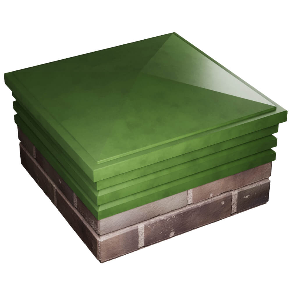 Колпак Zking Бона ХайТек Зеленый на столб 2х2 кирпича (513х513мм) в Тихорецке фото