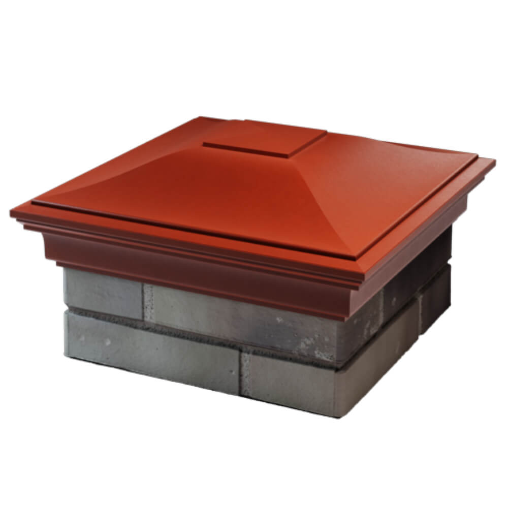 Колпак Zking Монблан Красный на столб 1.5х1.5 кирпича (385х385мм) в Тихорецке фото