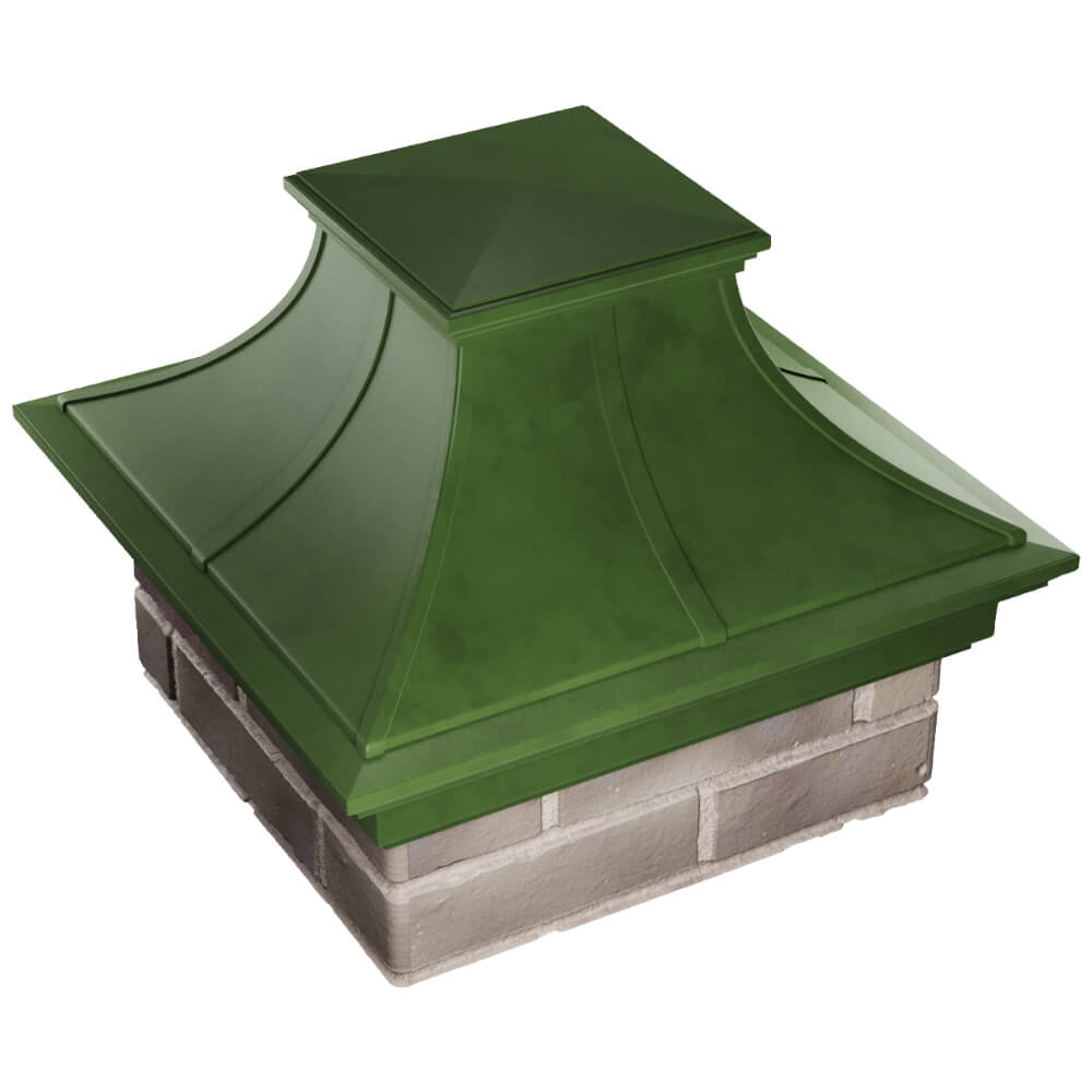 Колпак Zking Монблан Премиум Зеленый на столб 1.5х1.5 кирпича (385х385мм) в Тихорецке фото