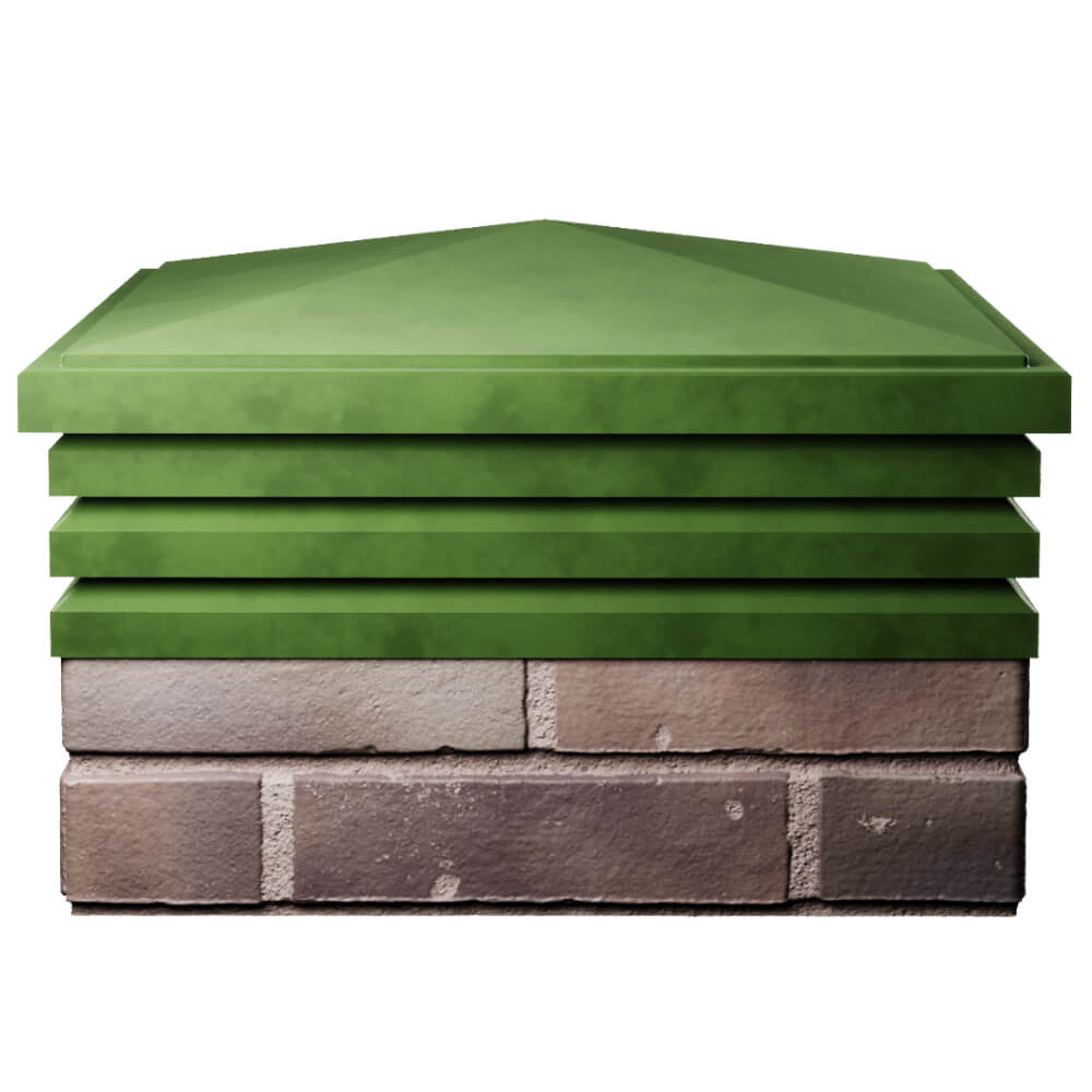 Колпак Zking Бона ХайТек Зеленый на столб 2х2 кирпича (513х513мм) Тихорецк фото