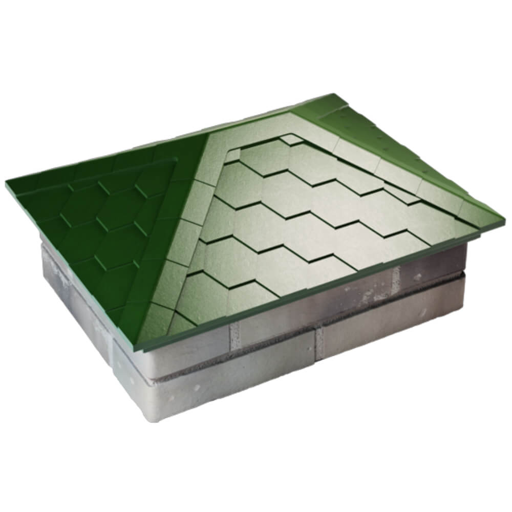 Колпак Zking Эверест Зеленый на столб 2х1.5 кирпича (520х390мм) Тихорецк фото