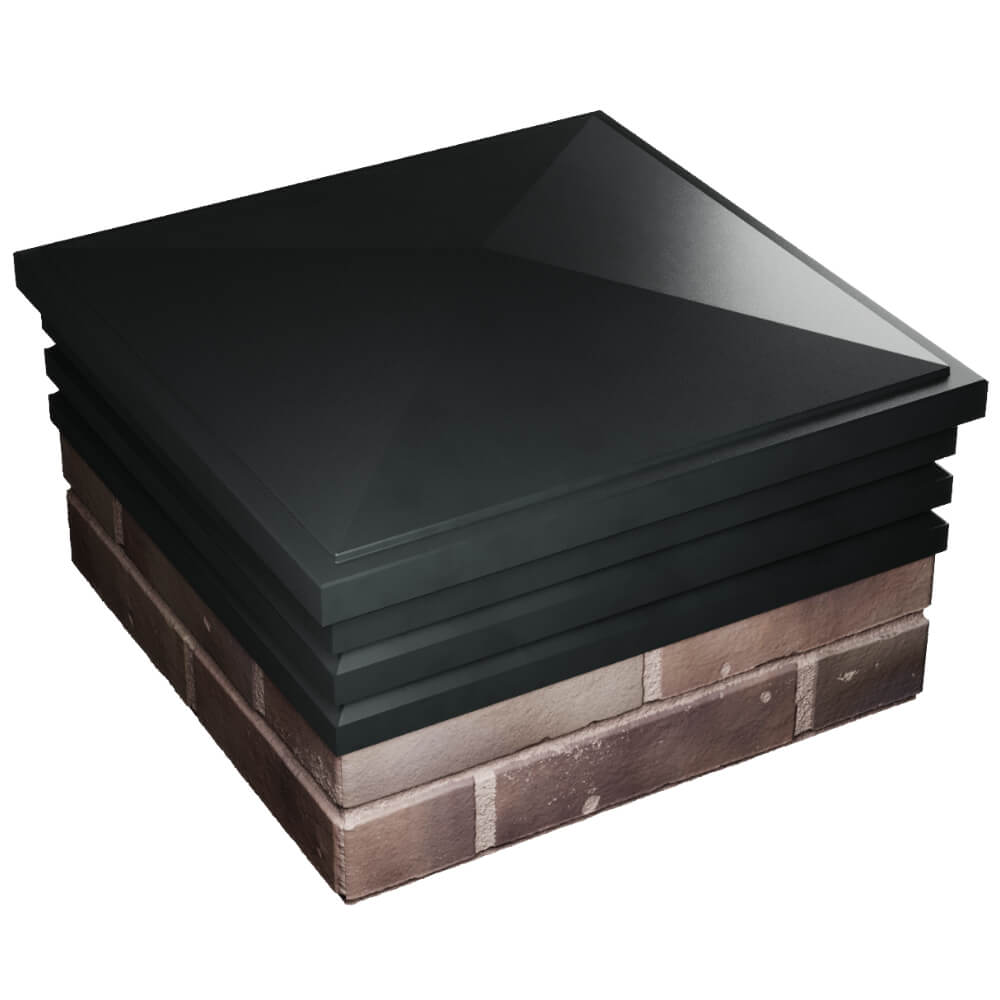 Колпак Zking Бона ХайТек Черный на столб 2х2 кирпича (513х513мм) в Тихорецке фото