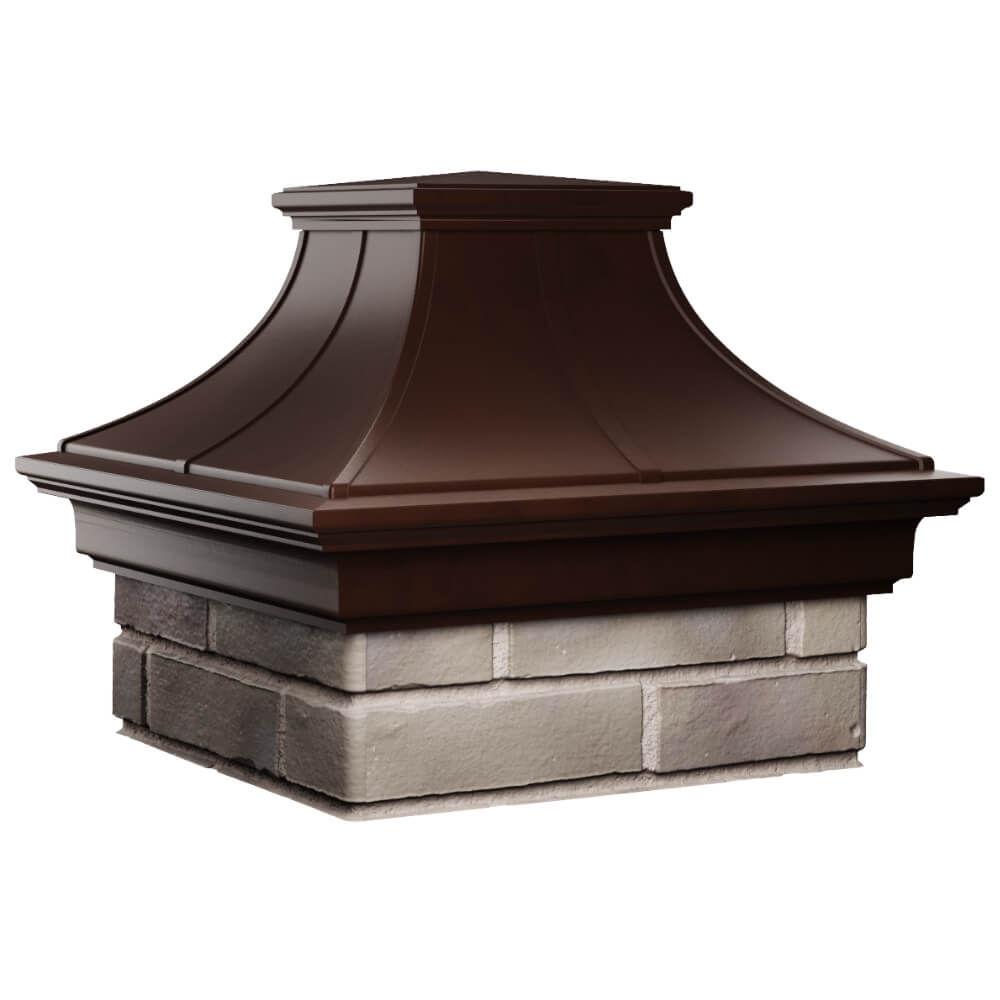 Колпак Zking Монблан Премиум Коричневый на столб 1.5х1.5 кирпича (385х385мм) в Тихорецке фото