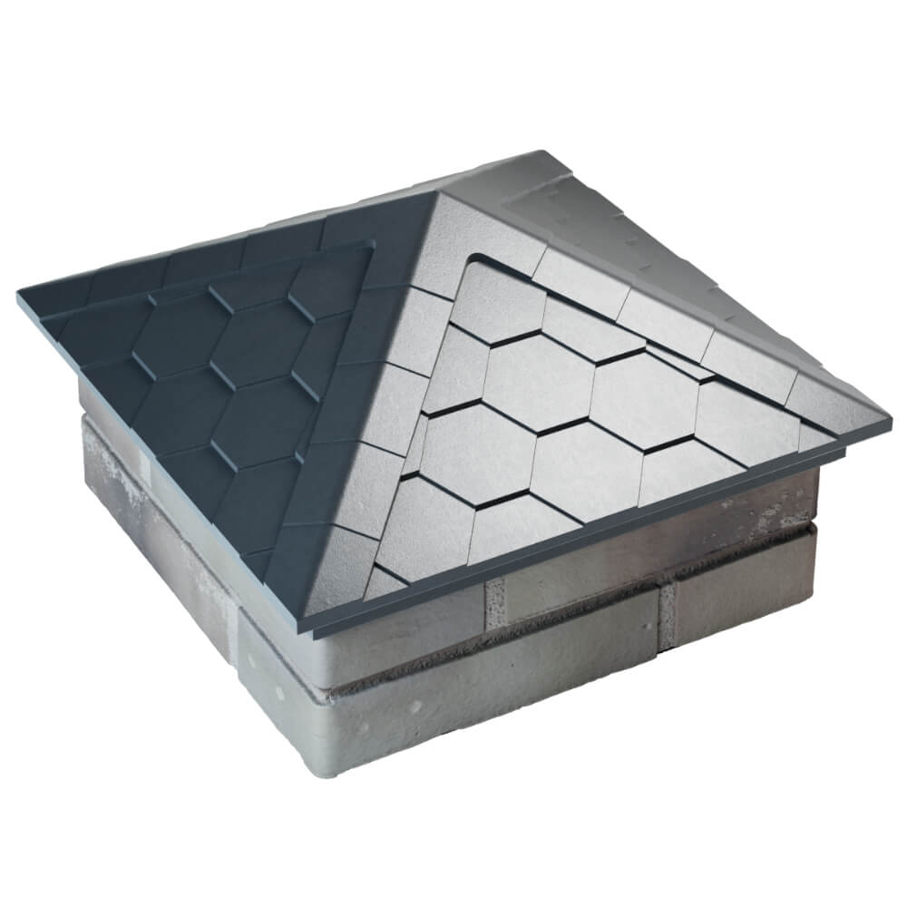 Колпак Zking Эверест Серый на столб 1.5х1.5 кирпича (390х390мм) в Тихорецке фото