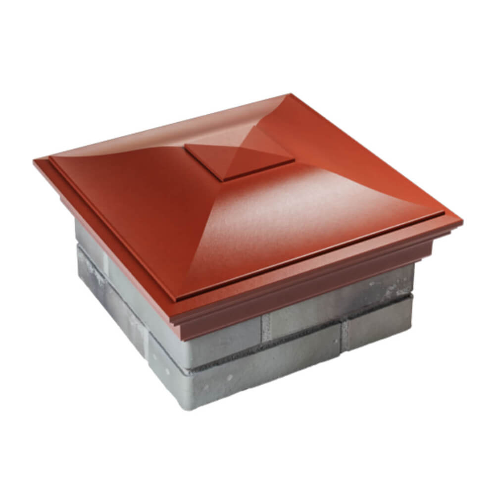 Колпак Zking Монблан Красный на столб 1.5х1.5 еврокирпича 0.7НФ (355х355мм) в Тихорецке фото