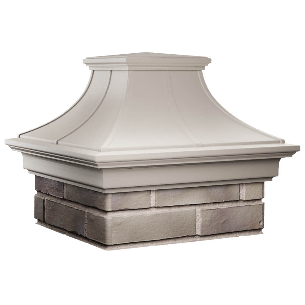 Колпак Zking Монблан Премиум Бежевый на столб 1.5х1.5 кирпича (385х385мм) в Тихорецке фото