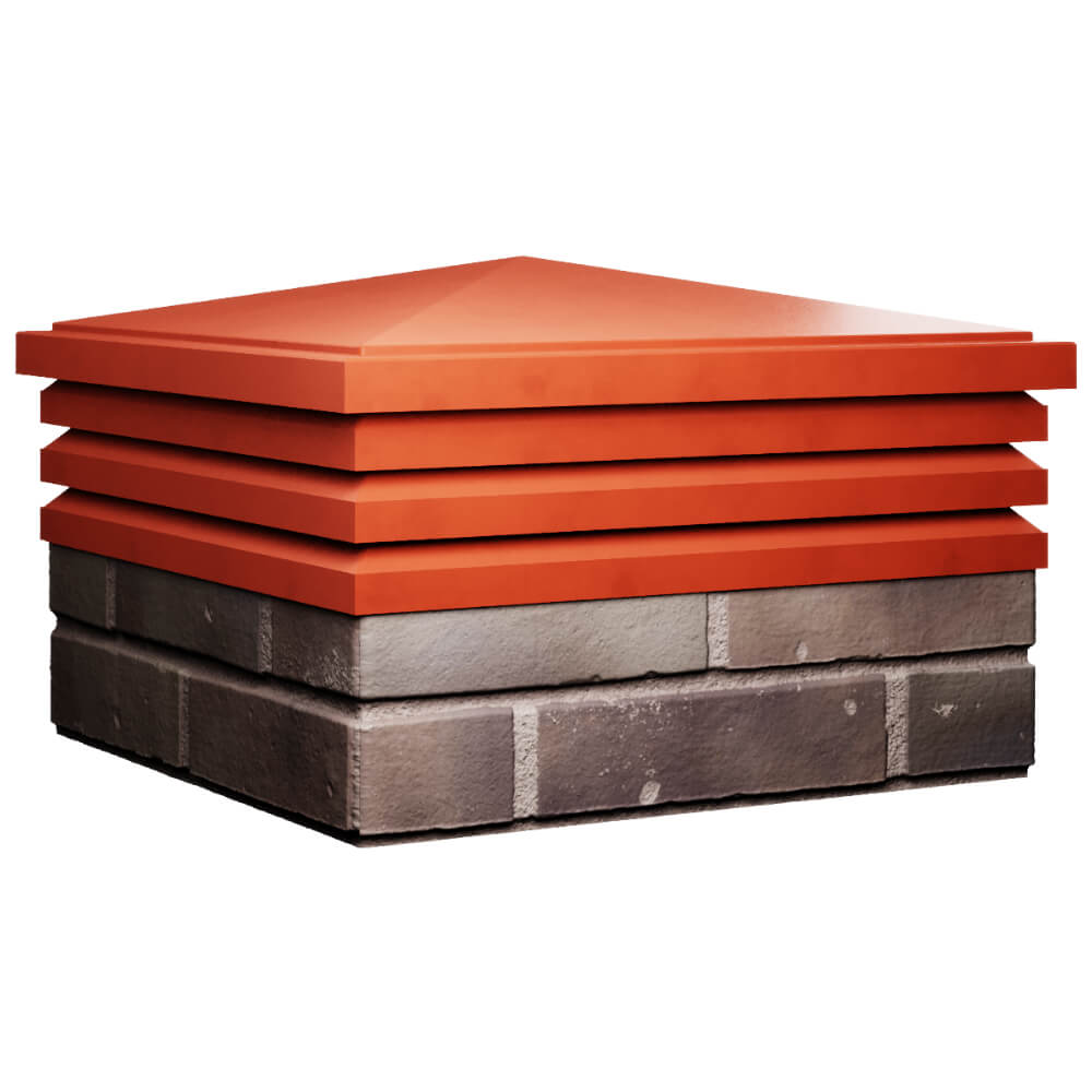 Колпак Zking Бона ХайТек Красный на столб 2х2 кирпича (513х513мм) в Тихорецке фото