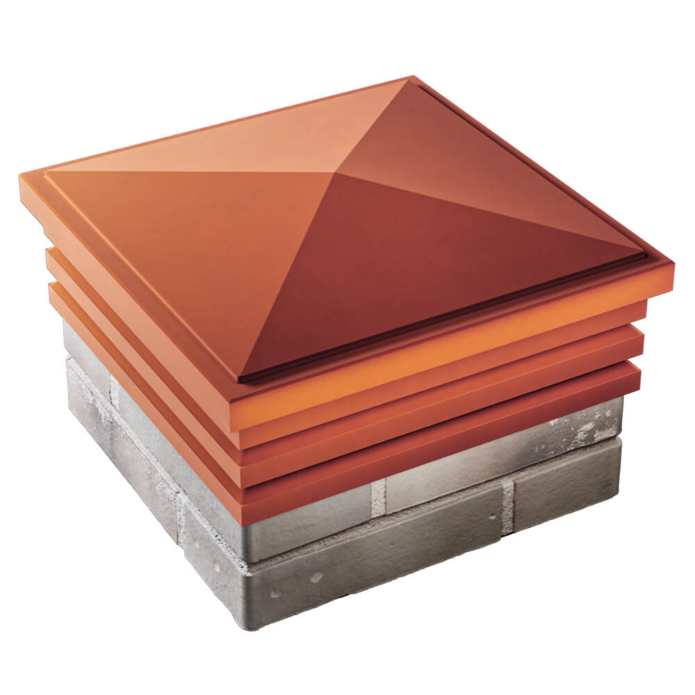 Колпак Zking Бона ХайТек Красный на столб 1.5х1.5 кирпича (385х385мм) в Тихорецке фото