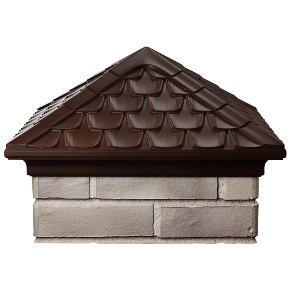 Колпак Zking Эльбрус Коричневый на столб 1.5х1.5 кирпича (385х385мм) Тихорецк фото