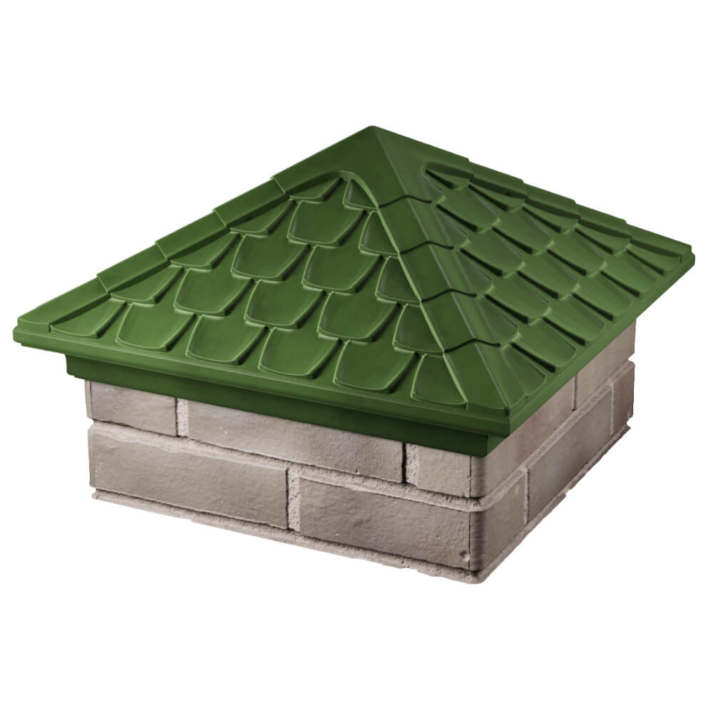 Колпак Zking Эльбрус Зеленый на столб 1.5х1.5 кирпича (385х385мм) в Тихорецке фото