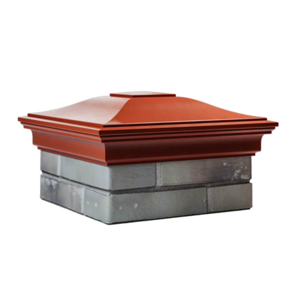 Колпак Zking Монблан Красный на столб 1.5х1.5 еврокирпича 0.7НФ (355х355мм) в Тихорецке фото