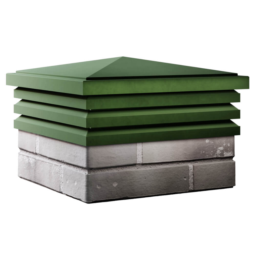 Колпак Zking Бона ХайТек Зеленый на столб 1.5х1.5 кирпича (385х385мм) в Тихорецке фото