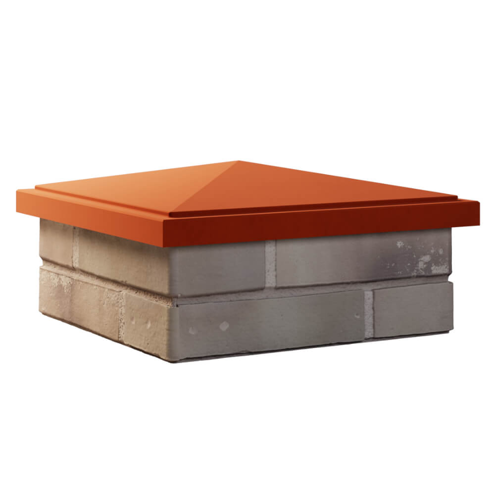 Колпак Zking БонаМоно Красный на столб 1.5х1.5 кирпича (385х385, 400х400мм) в Тихорецке фото