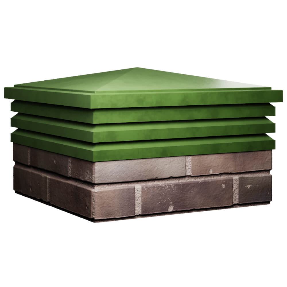 Колпак Zking Бона ХайТек Зеленый на столб 2х2 кирпича (513х513мм) в Тихорецке фото