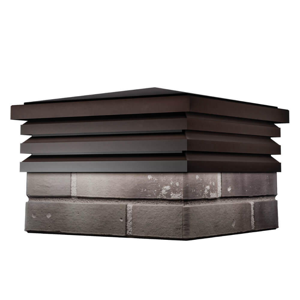 Колпак Zking Бона ХайТек Коричневый на столб 1.5х1.5 кирпича (385х385мм) в Тихорецке фото