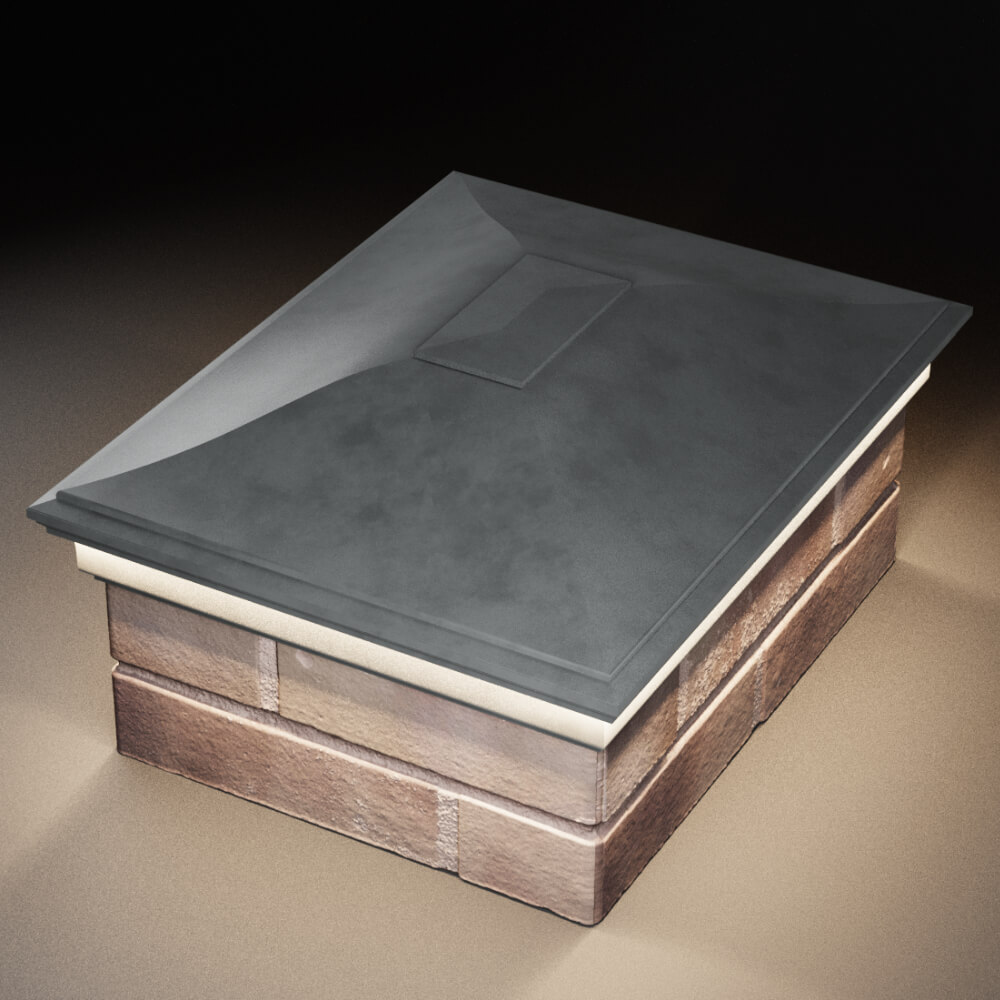 Колпак Zking Монблан Серый на столб 2х1.5 кирпича (515х385мм) c подсветкой в Тихорецке фото