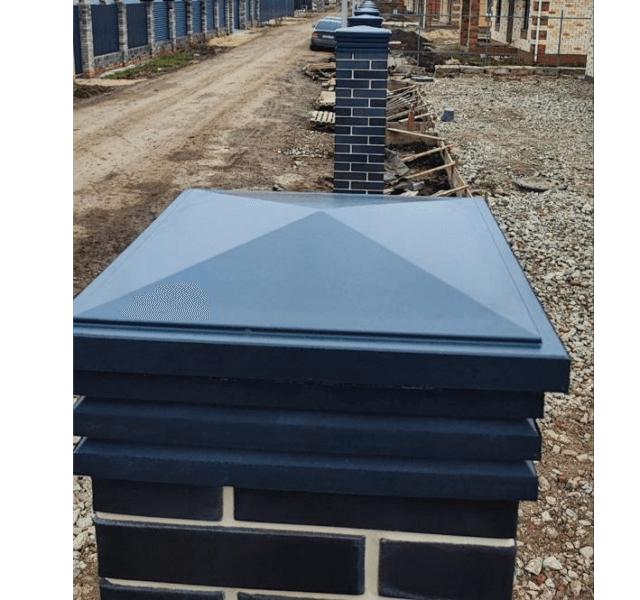 Колпак Zking Бона ХайТек Серый на столб 1.5х1.5 кирпича (385х385мм) в Тихорецке фото